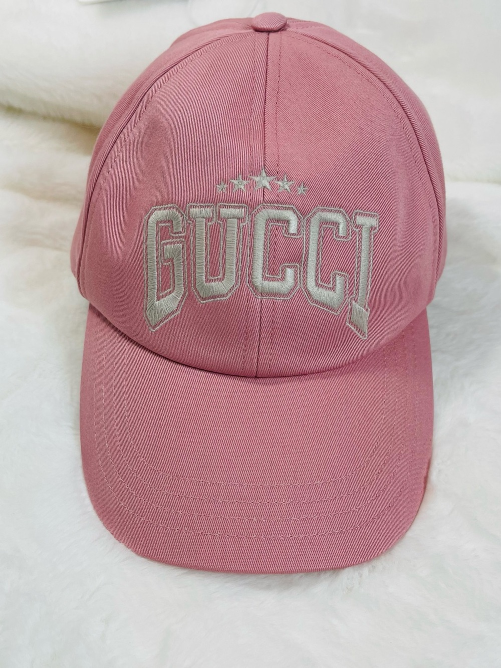 Gucci Authentic light Pink Embroidered Logo Baseball Cap